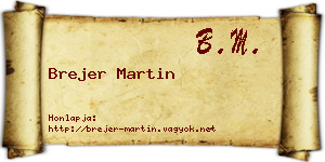 Brejer Martin névjegykártya